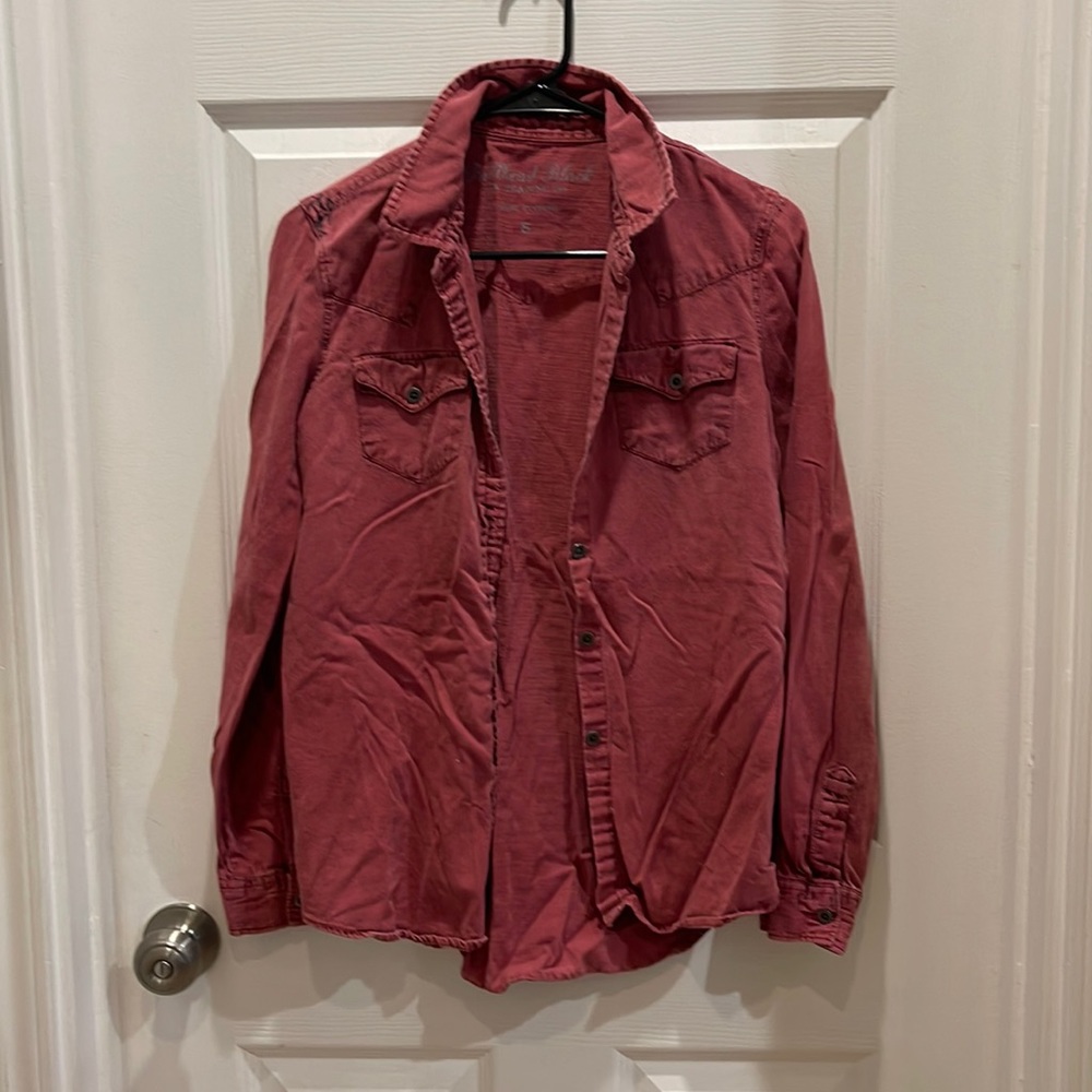 Burgandy button down
